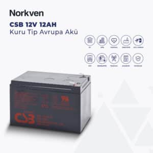 CSB GPL12120F2 12V 12AH KURU TİP AVRUPA AKÜ
