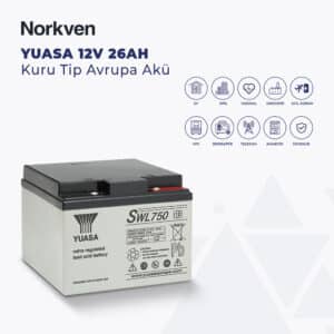YUASA UK SWL750 12V 26AH KURU TİP AKÜ